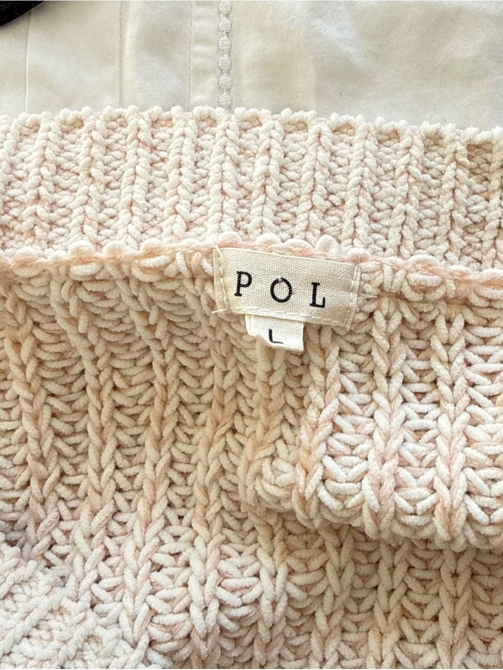 Anthropologie POL Cream Knit Sweater Size Large - Picture 7 of 9